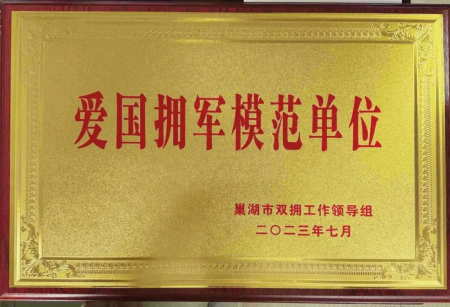 【喜报】合肥市骨科医院荣获“爱国拥军模范单位”荣誉称号！
